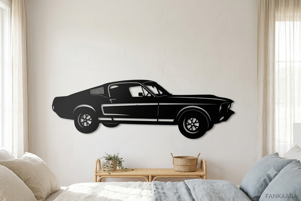 Mustang Side View Silhouette | Personalized Premium Wall Art