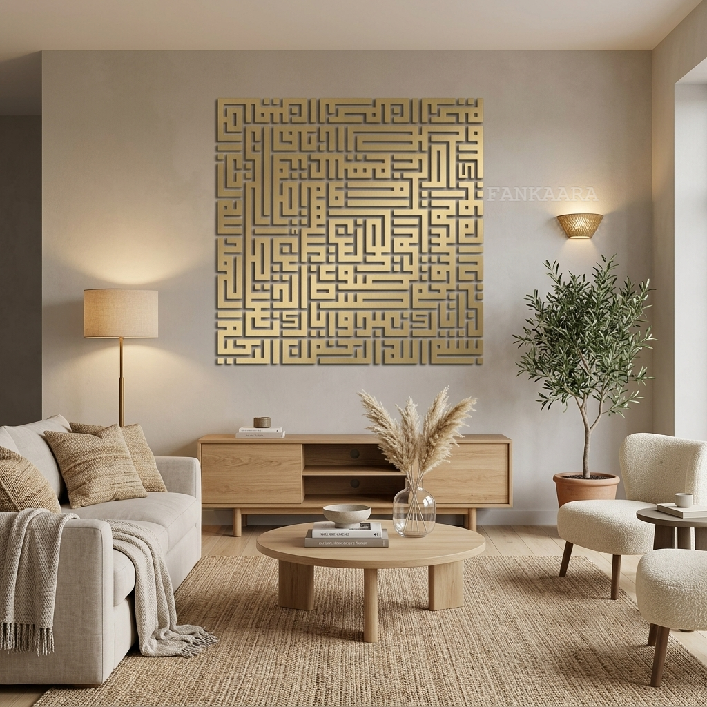 Surah Al-Fatihah | Square Kufic Arabic Calligraphy Wall Art