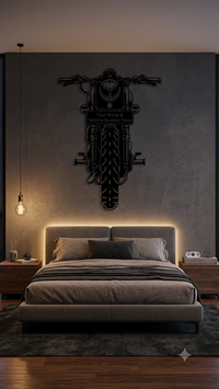 Personalized Motorcycle Metal Wall Art | Name & Number